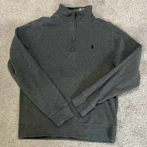 Polo Ralph Lauren 1/4 Zip-Up Long Sleeve Shirt, Boys 14-16 Charcoal Shirt